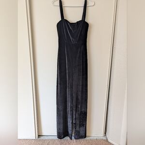 Petal & Pup Womens Medium Black Velour Jumpsuit Party Cocktail Glam Whimsygoth